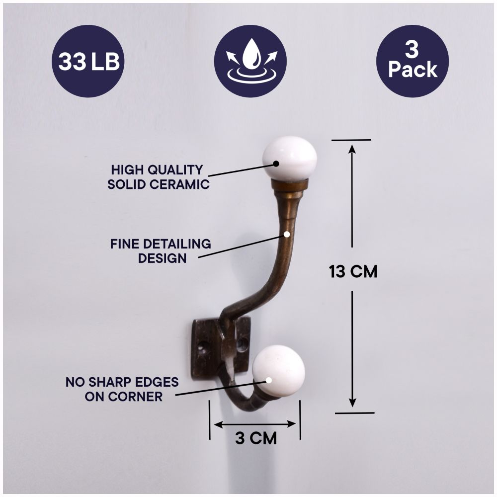 Solid White Iron Hooks-EHG-44